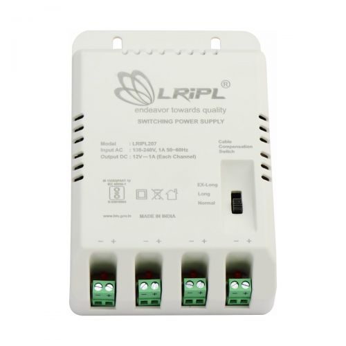 LRIPL CCTV Power Supply with Channel LRIPL174 (Output Voltage 12V each channel,Output Current 1Amp each channel)