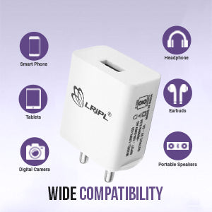 LRIPL 5V 2A 10 watts Charger Adapter USB Wall Adapter white