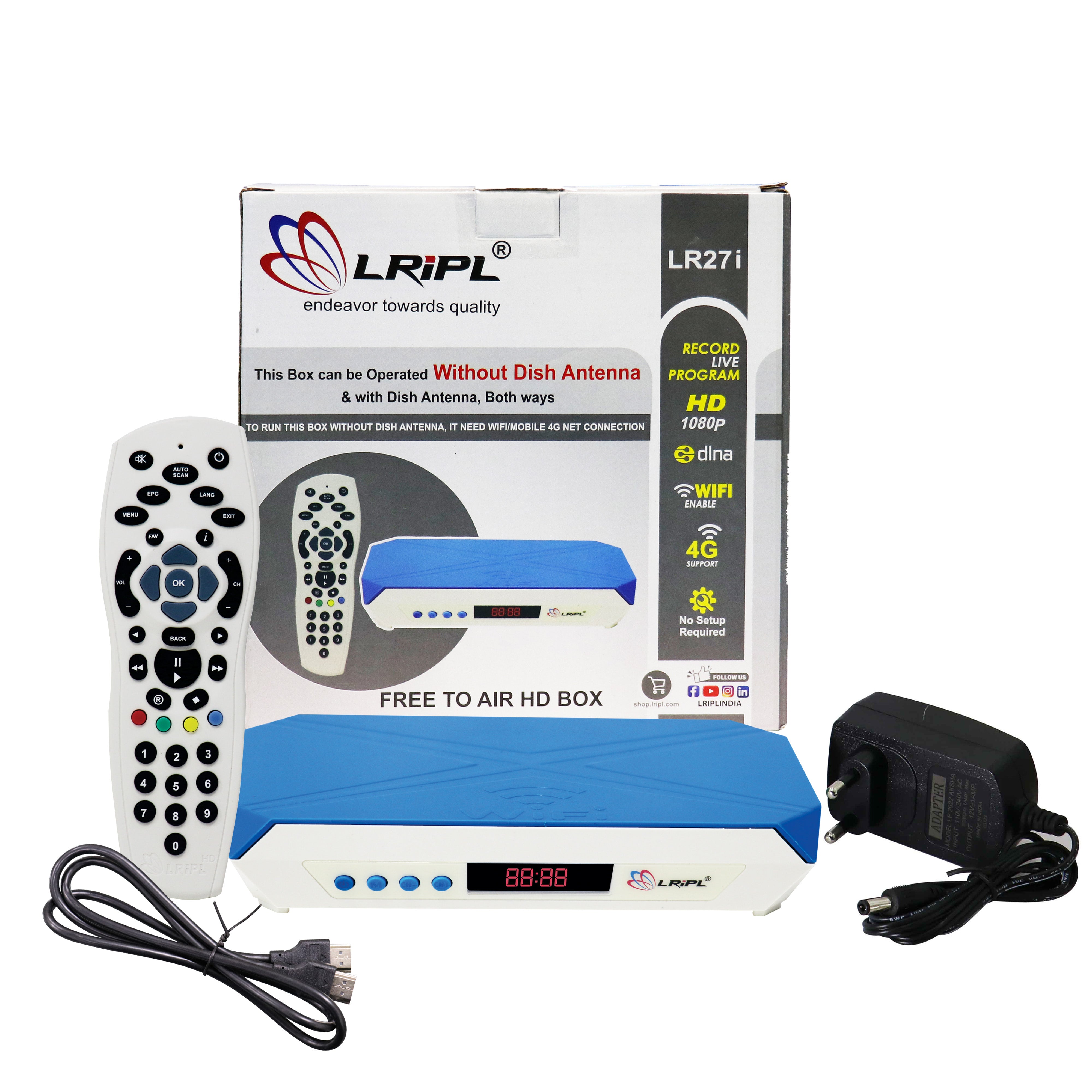 LRIPL LR27i HD MPEG 4 DD Free Dish Set Top Box Watch Free to Air TV